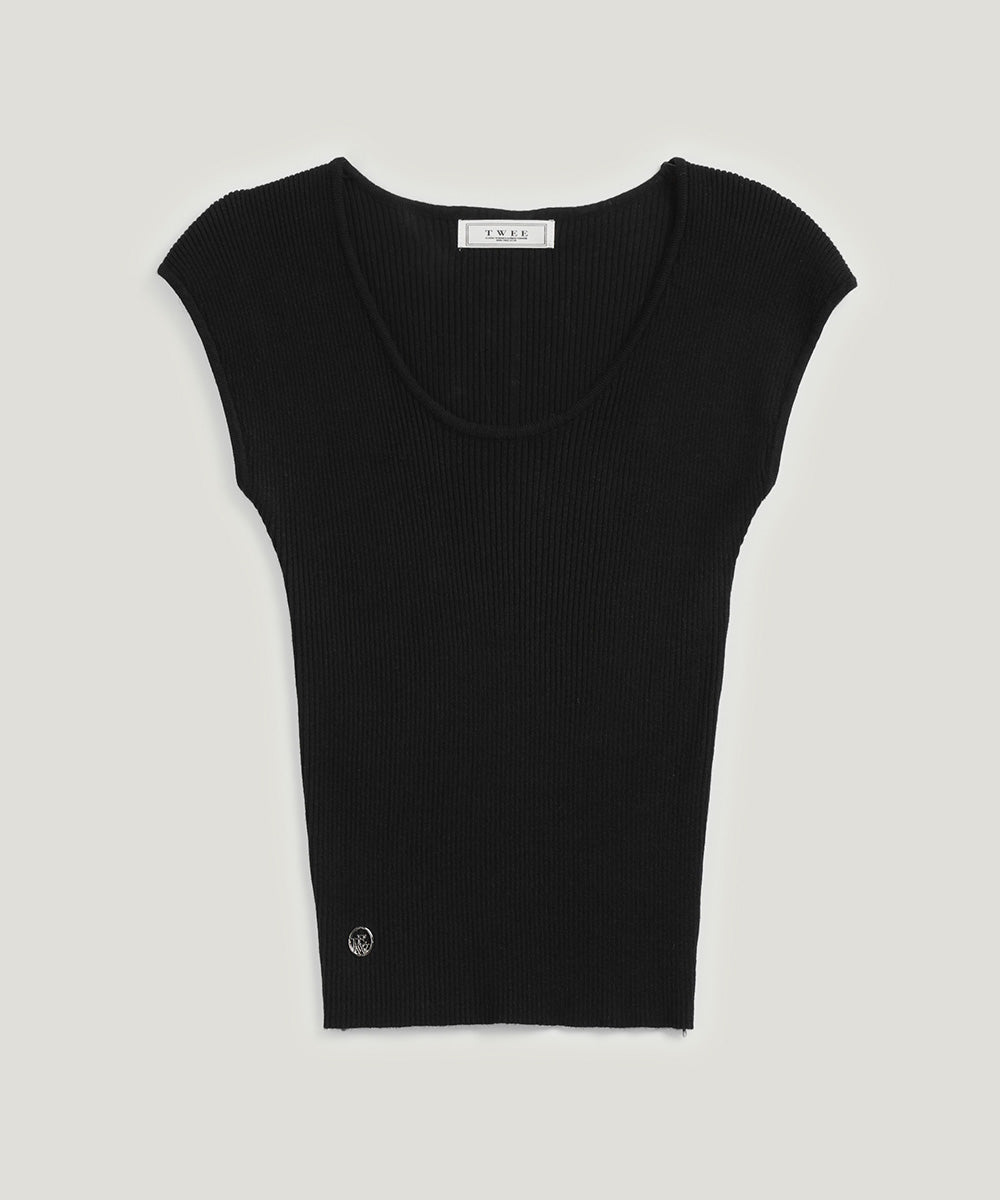 [TWEE] Roelly U-neck Ribbed Knit