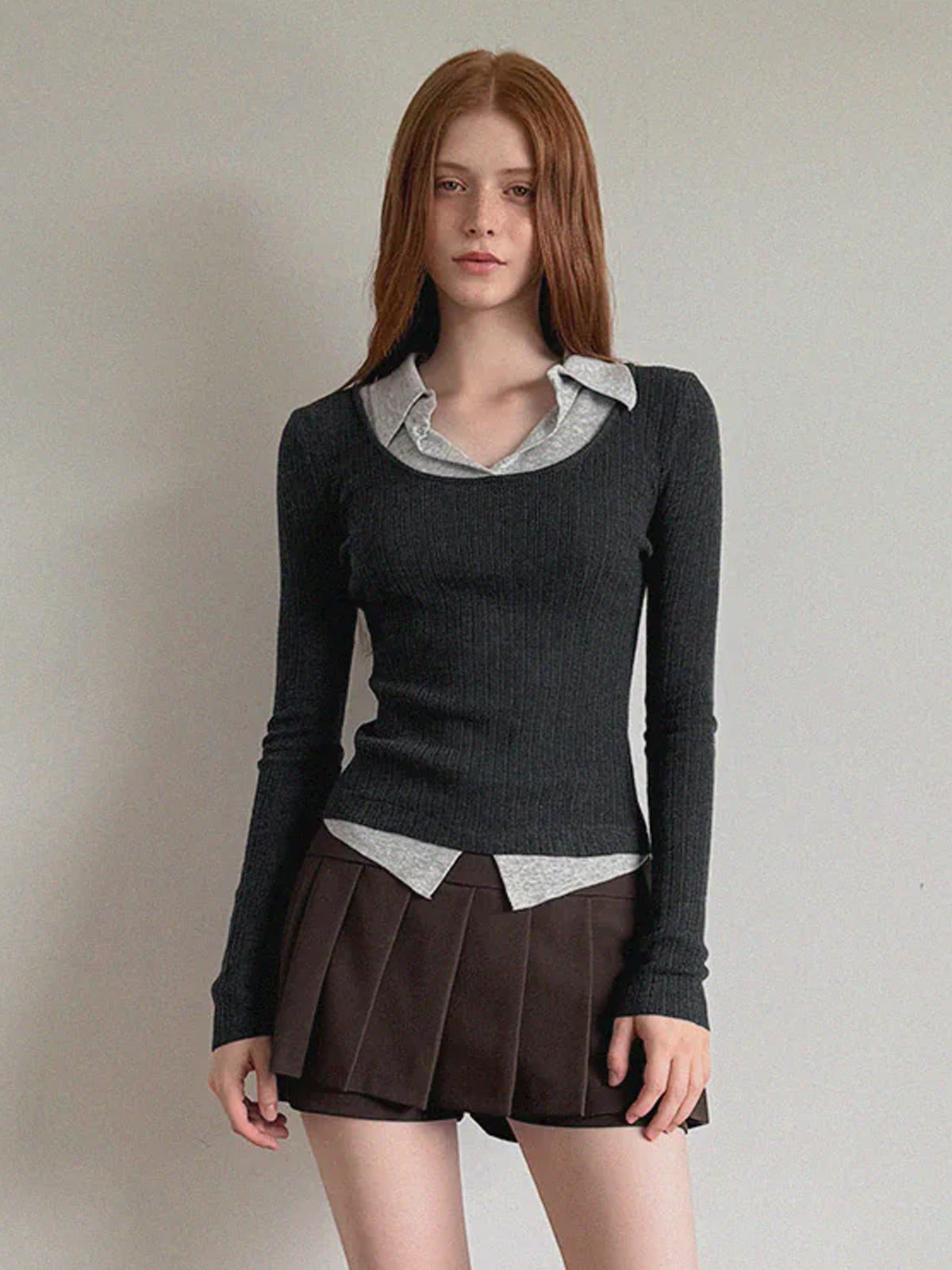 [TWEE] Bellot Two-Tone Layered Knit