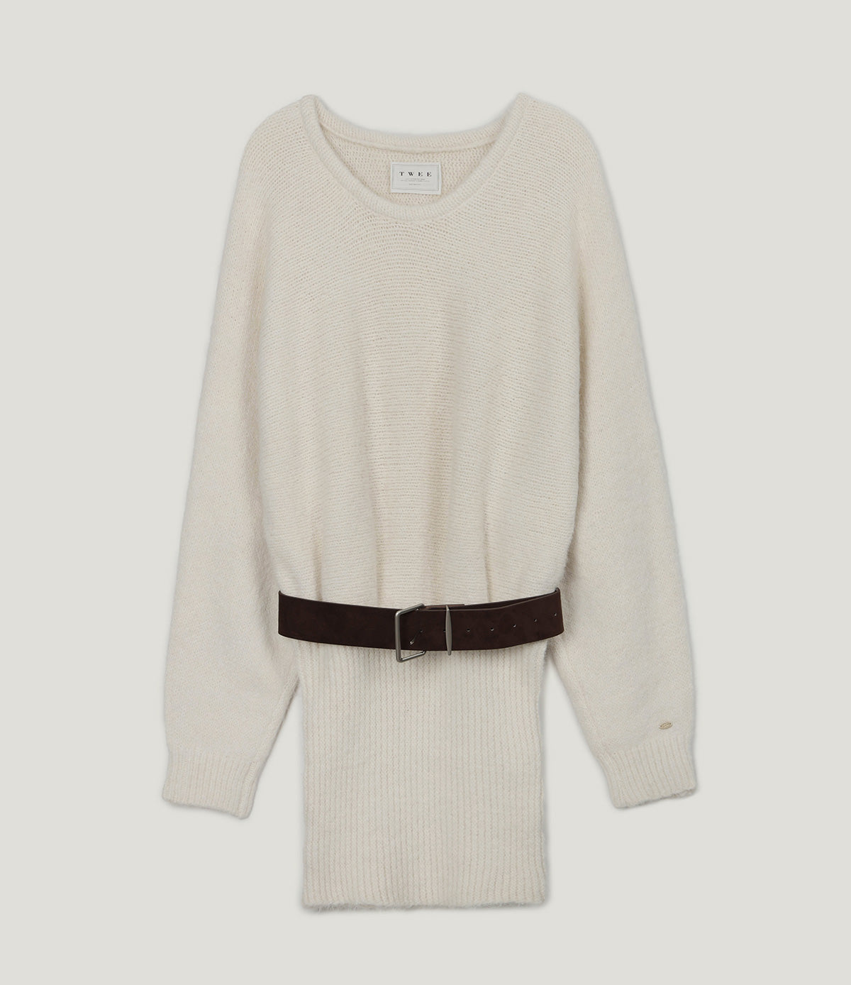 [TWEE] Rein Loose-Fit Knit Dress (Belt Set)