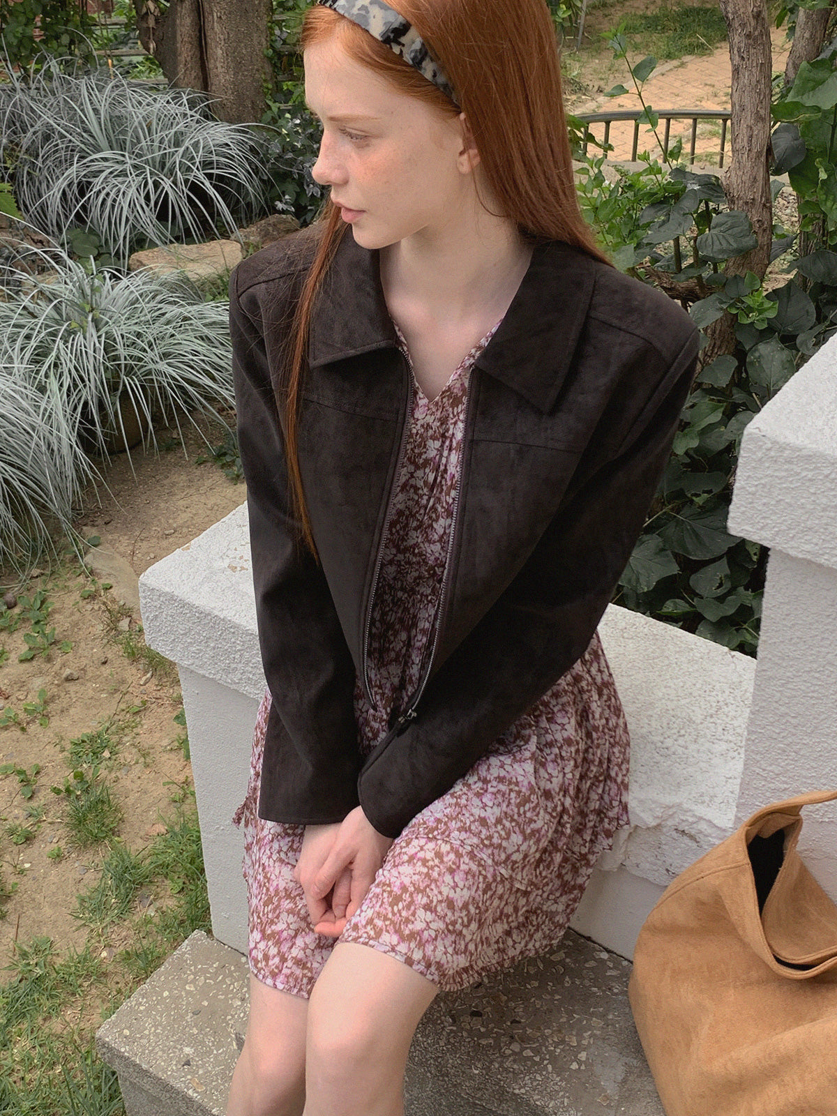 【TWEE】Itto Leather Crop Jacket [Suede/ Leather]