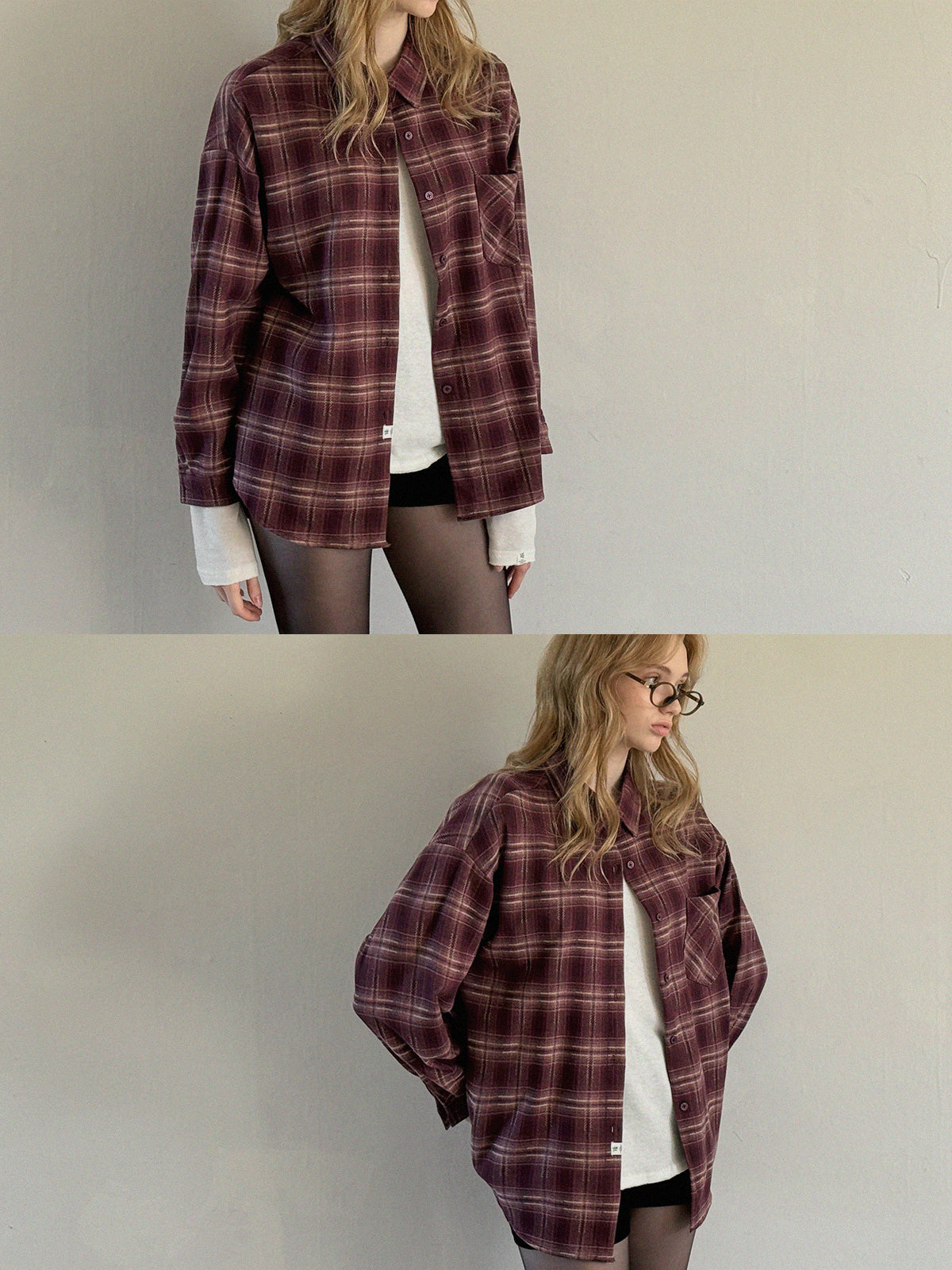 [TWEE] Hoen Check Oversized Hemd