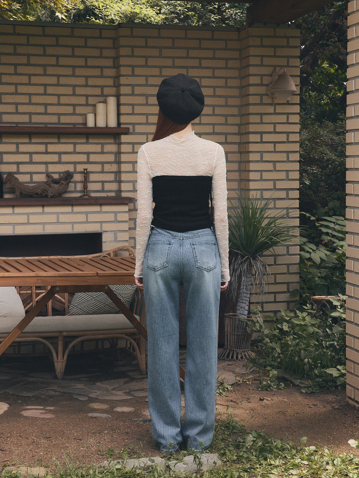 [TWEE] Izell Stripe Wide Denim Pants
