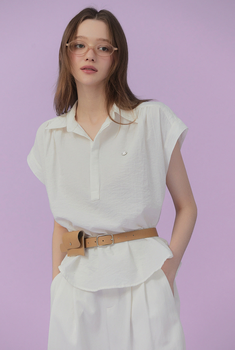 [TWEE] Áo Sơ Mi Cổ Pin-Tuck Oversize