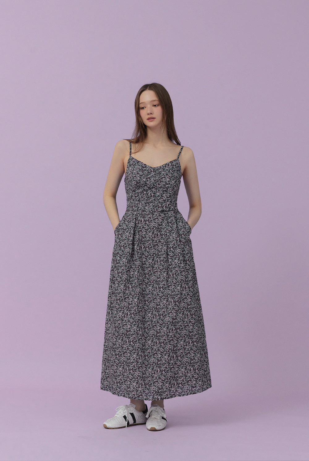 [TWEE] Robe longue florale Hayden (ensemble châle et cardigan)
