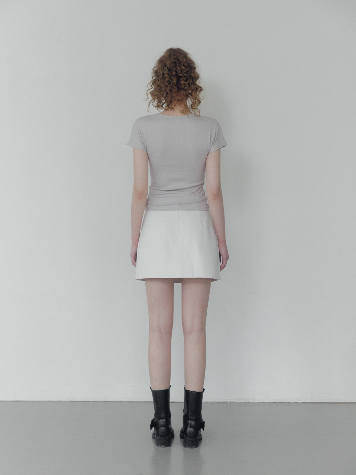 [TWEE] Jeden rivet panel cotton mini skirt (belt set)