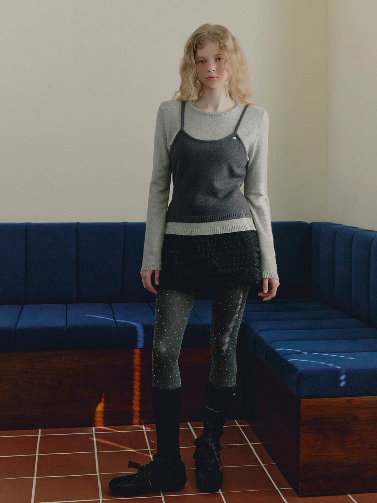 【TWEE】Nuen Bustier mit Lagen-Langarmstrick