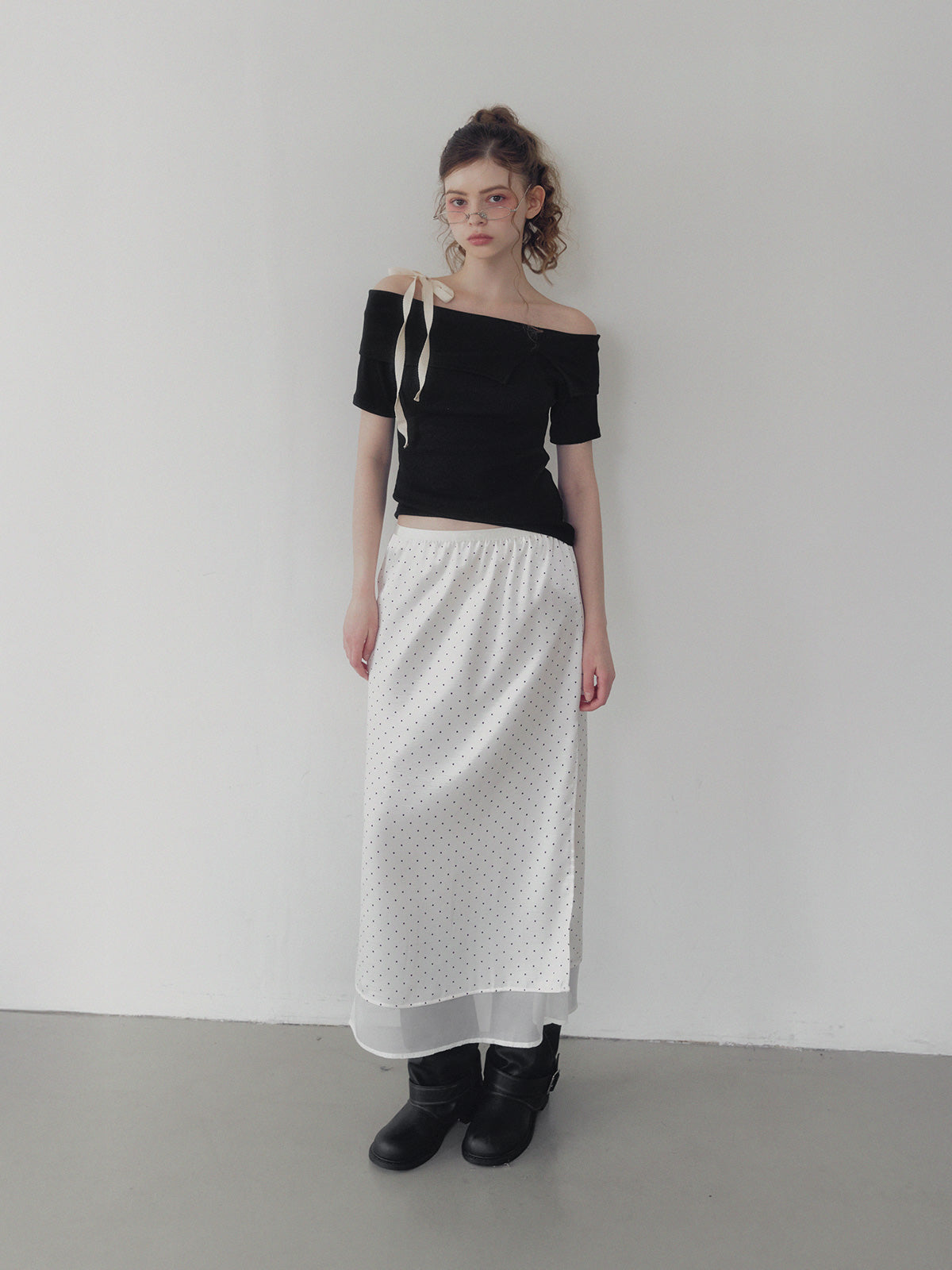 [TWEE] Petit strap one shoulder t-shirt