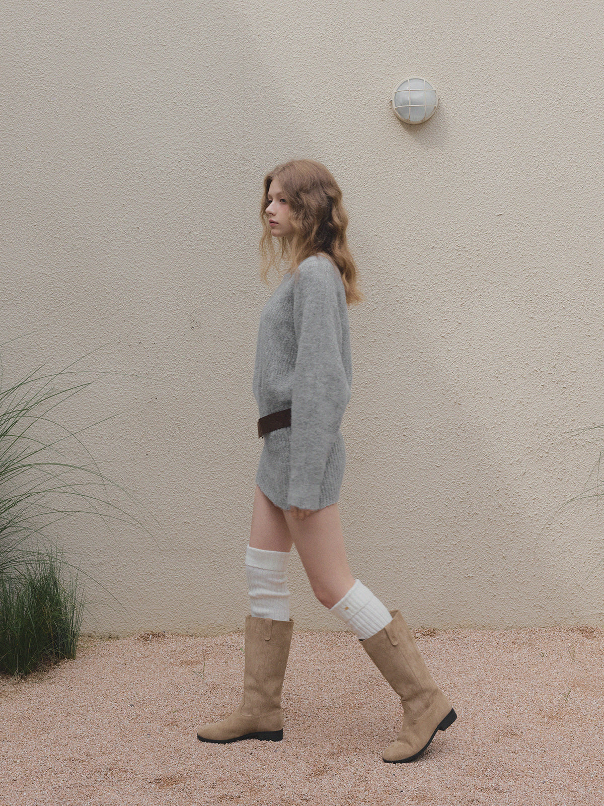 [TWEE] Rein Loose-Fit Knit Dress (Belt Set)