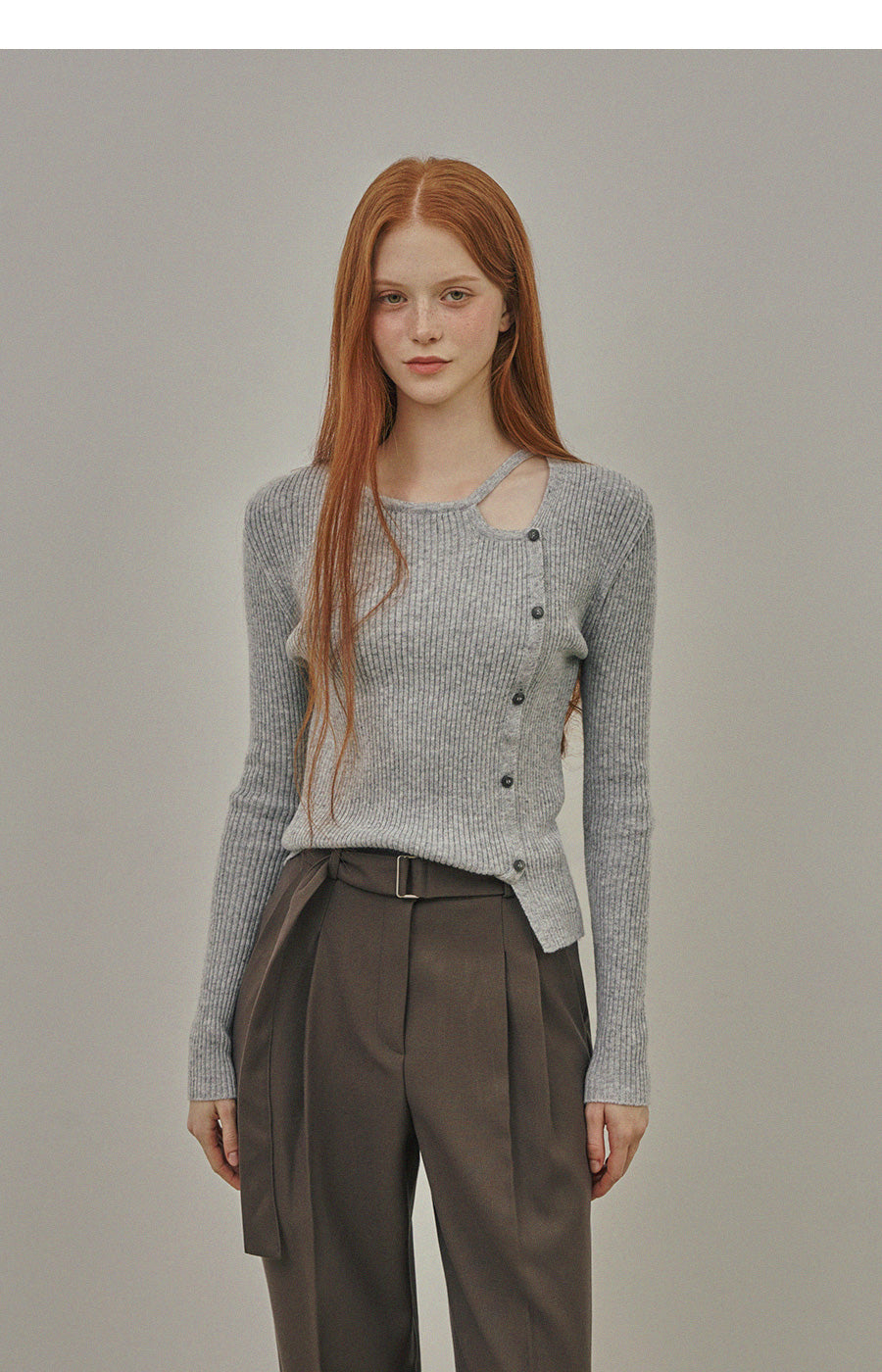 [TWEE] Erchi Cutoff Button Knit