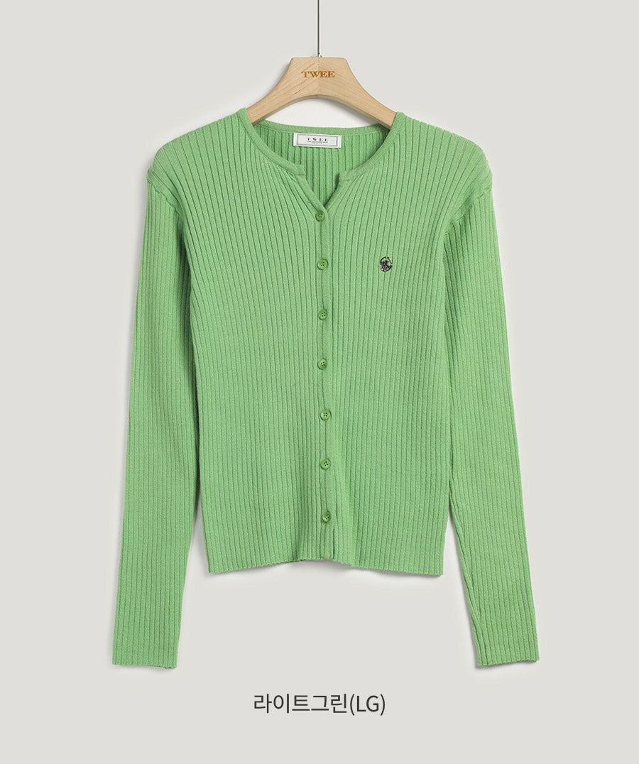 [TWEE] Elvid Symbol Ribbed Cardigan