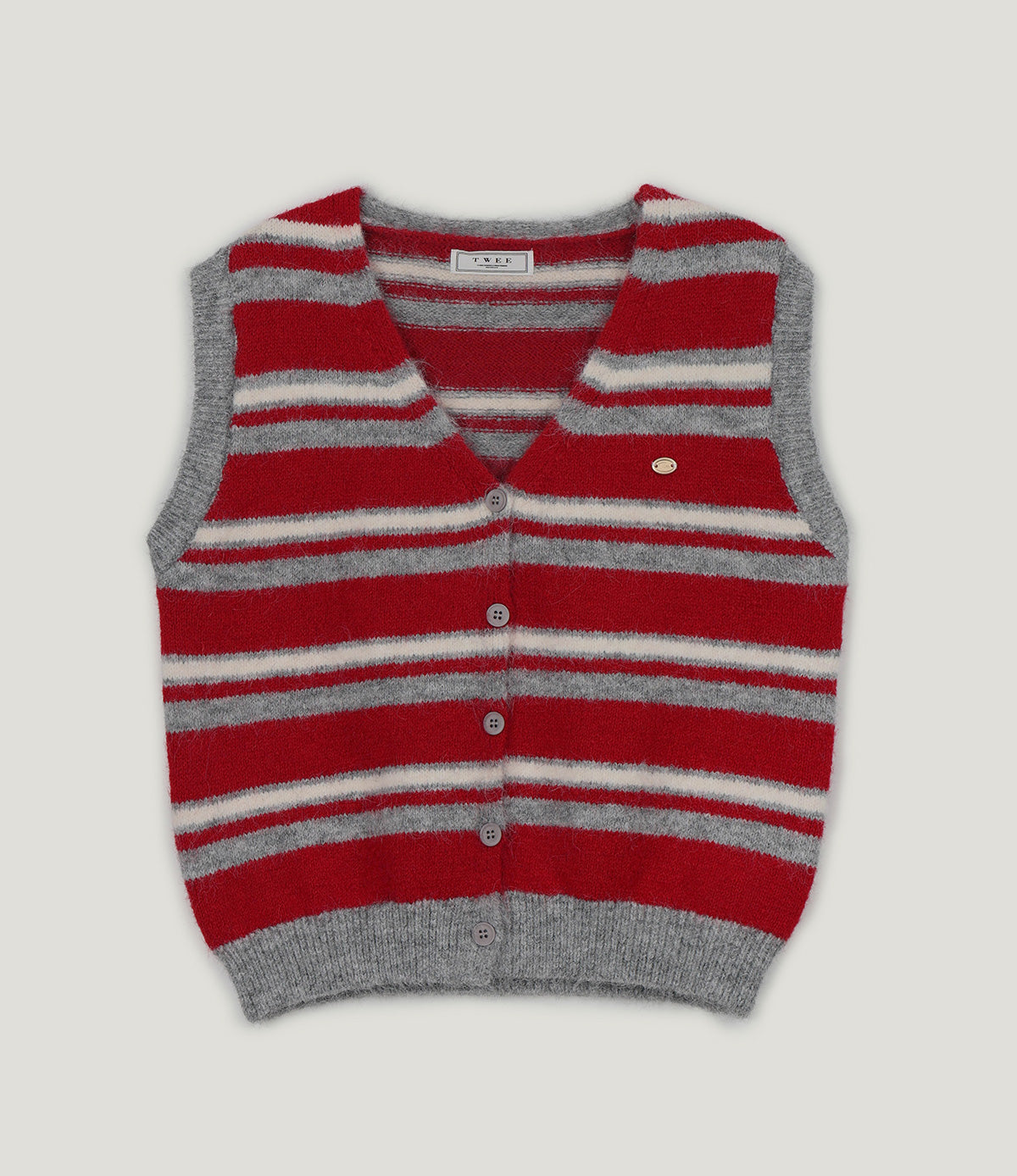 [TWEE] Enz Stripe Color-Block Knit Vest