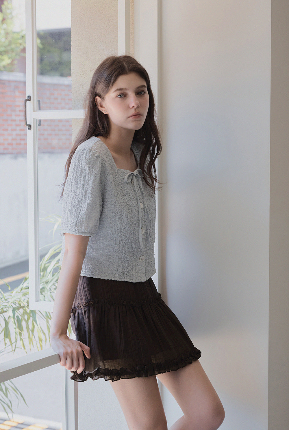 [TWEE] Lund Wrinkle Button Blouse