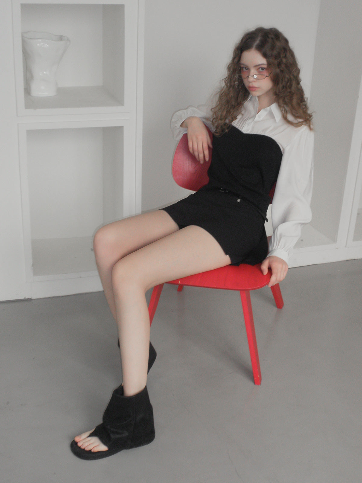 [TWEE] Recon basic mini skirt shorts (belt set)