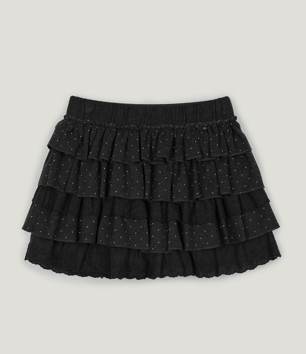 [TWEE] Kido Dot Tiered Mini Skirt