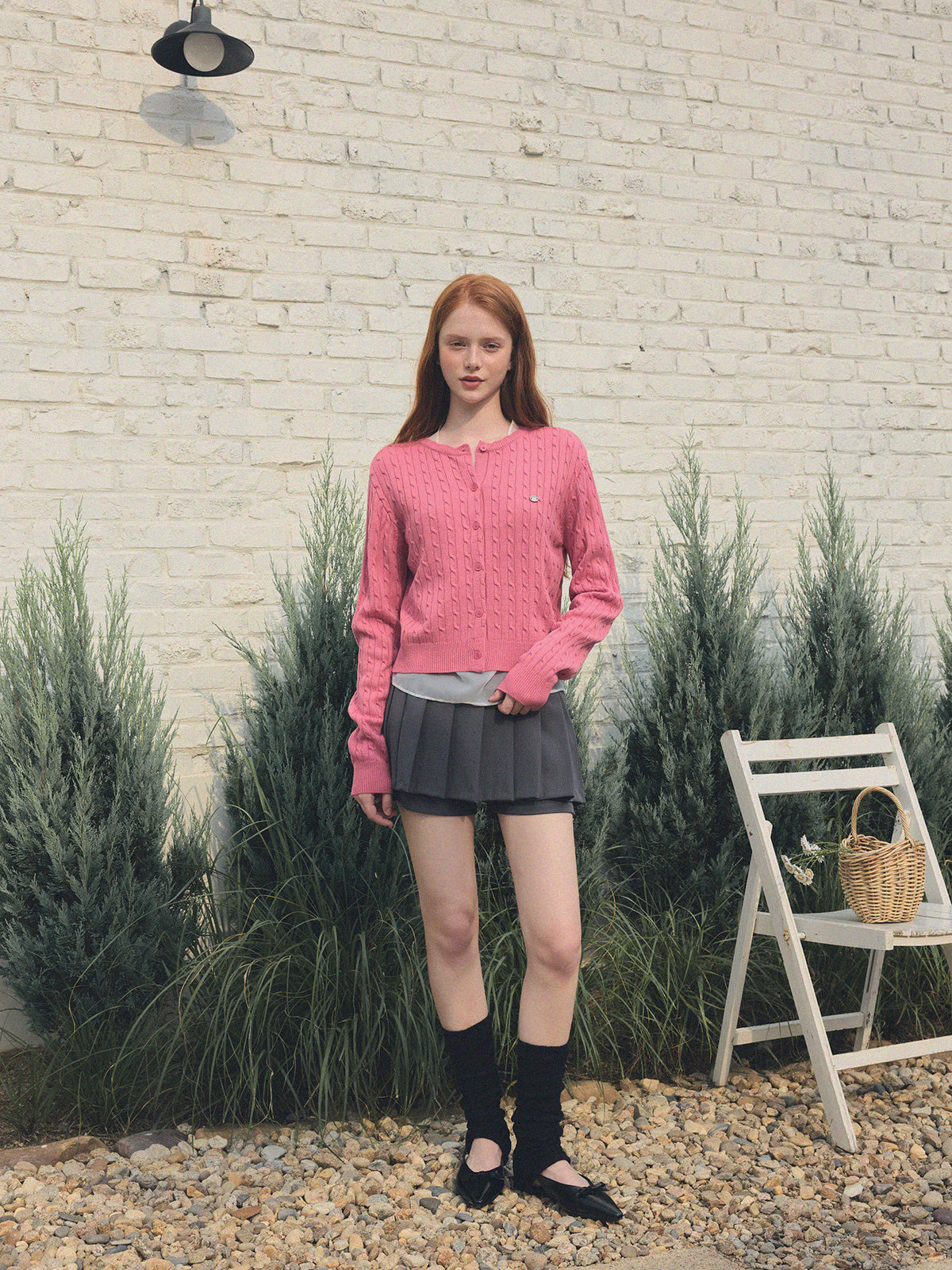 [TWEE] Ritti Cable Round Neck Long Sleeve Cardigan