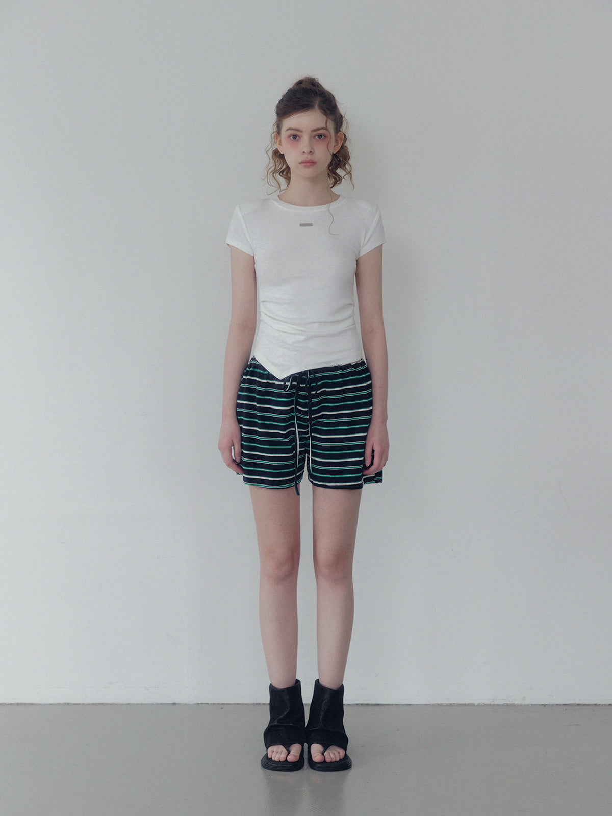[TWEE] Caron stripe banding short pants