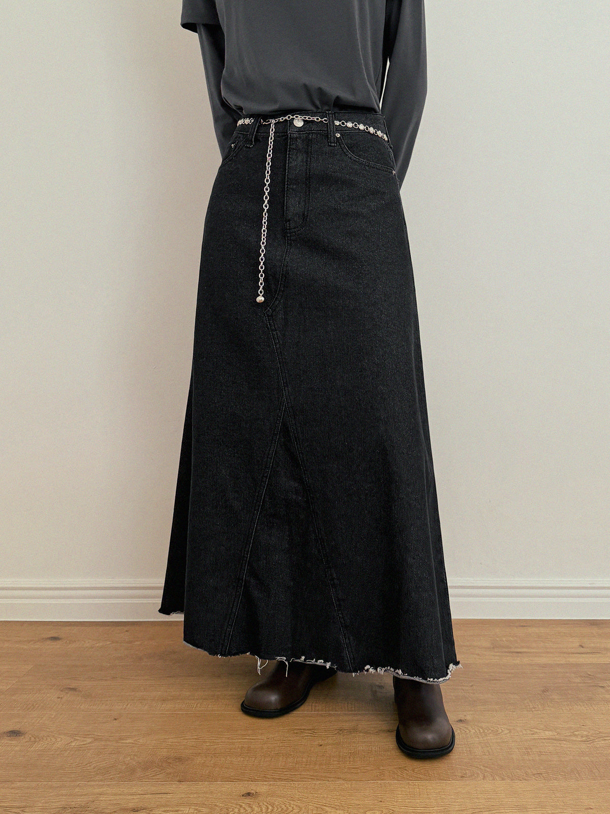 [TWEE] Neville Denim Maxi Long Skirt
