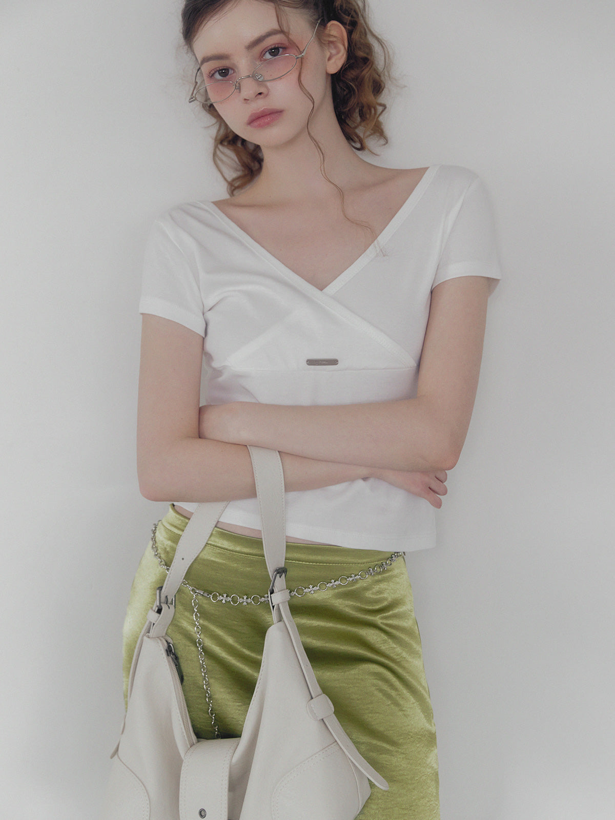 [TWEE] Palet v wrap short sleeve t-shirt