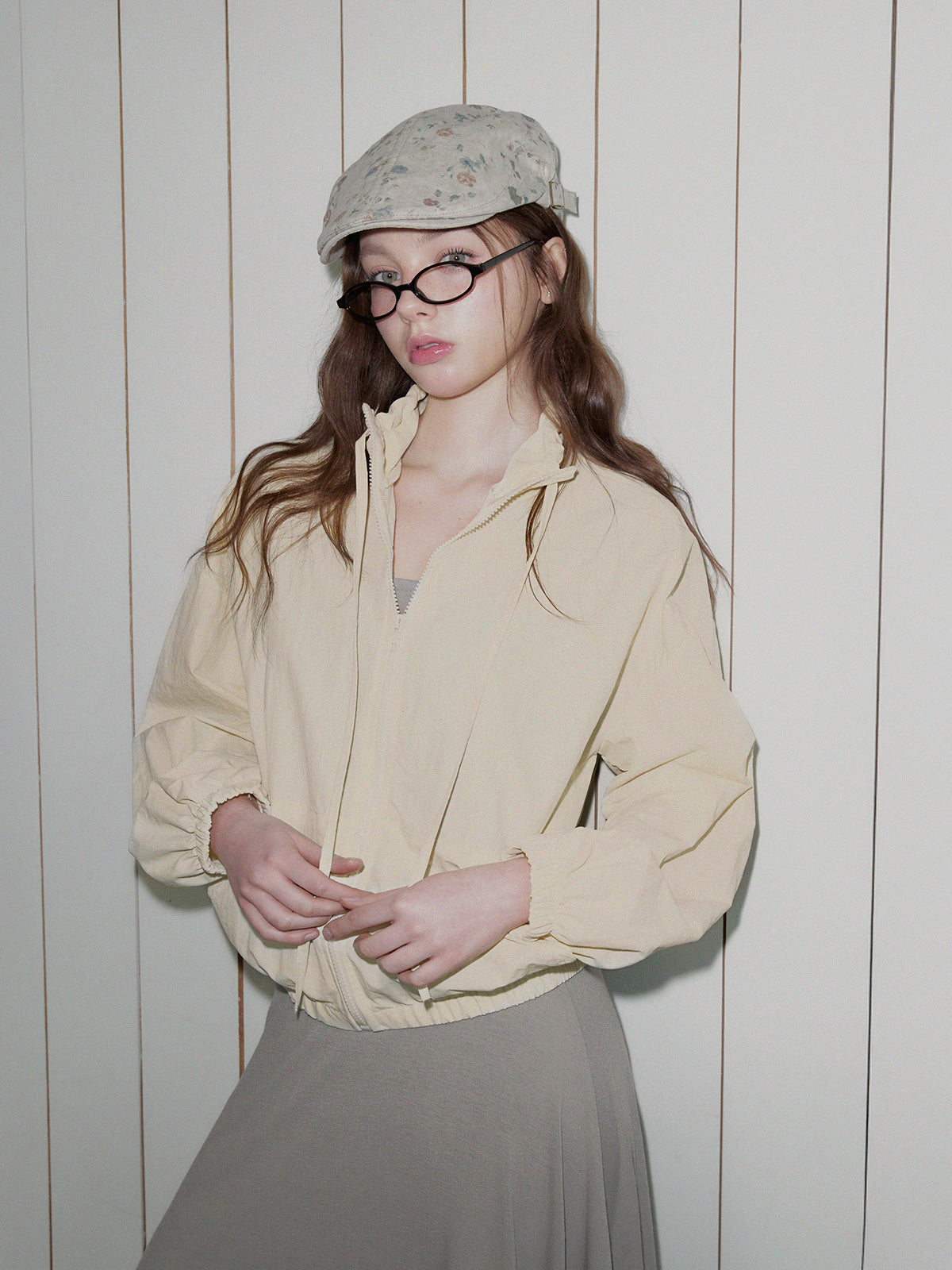 [TWEE] Penning Jumper Antivento a Collo Alto e Maniche Lunghe