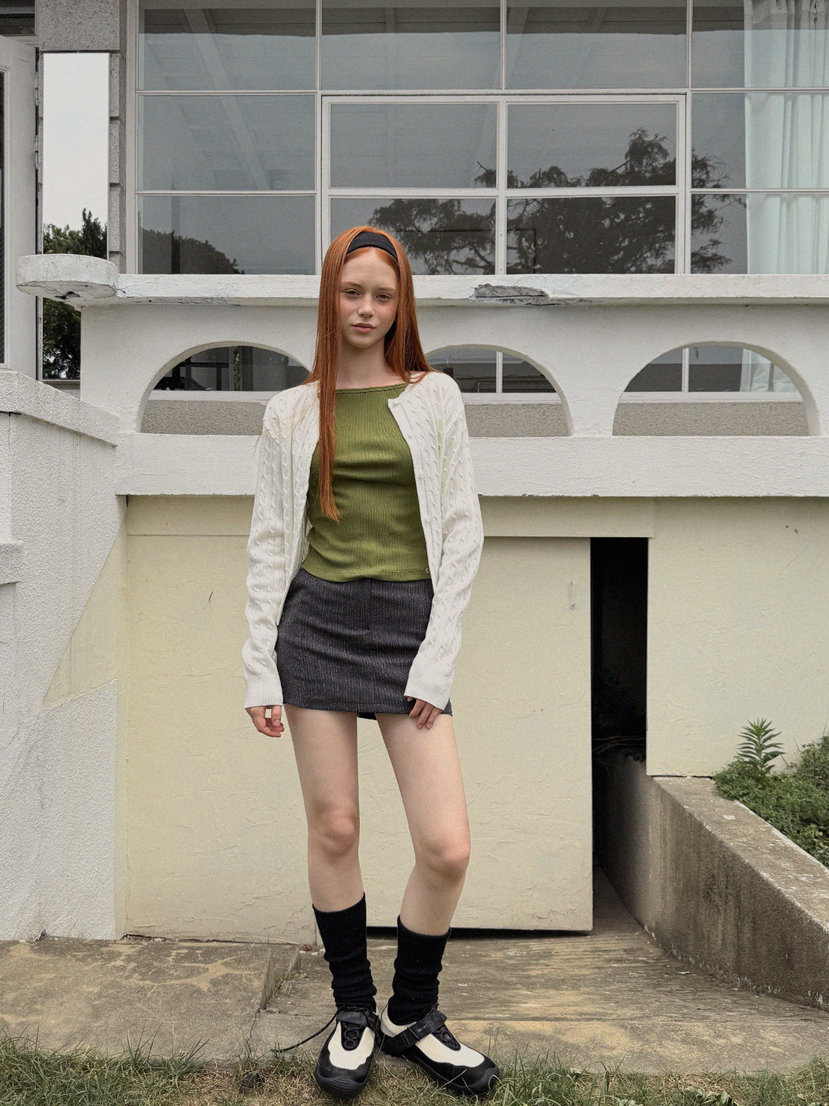 [TWEE] Ritti Cable Round Neck Long Sleeve Cardigan