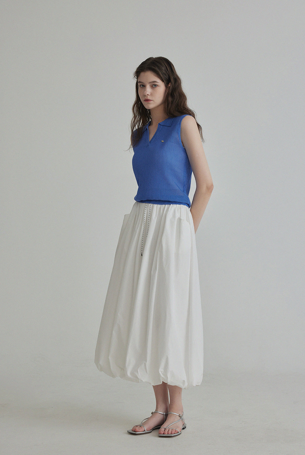 [TWEE] Bird Open Collar Knit Vest