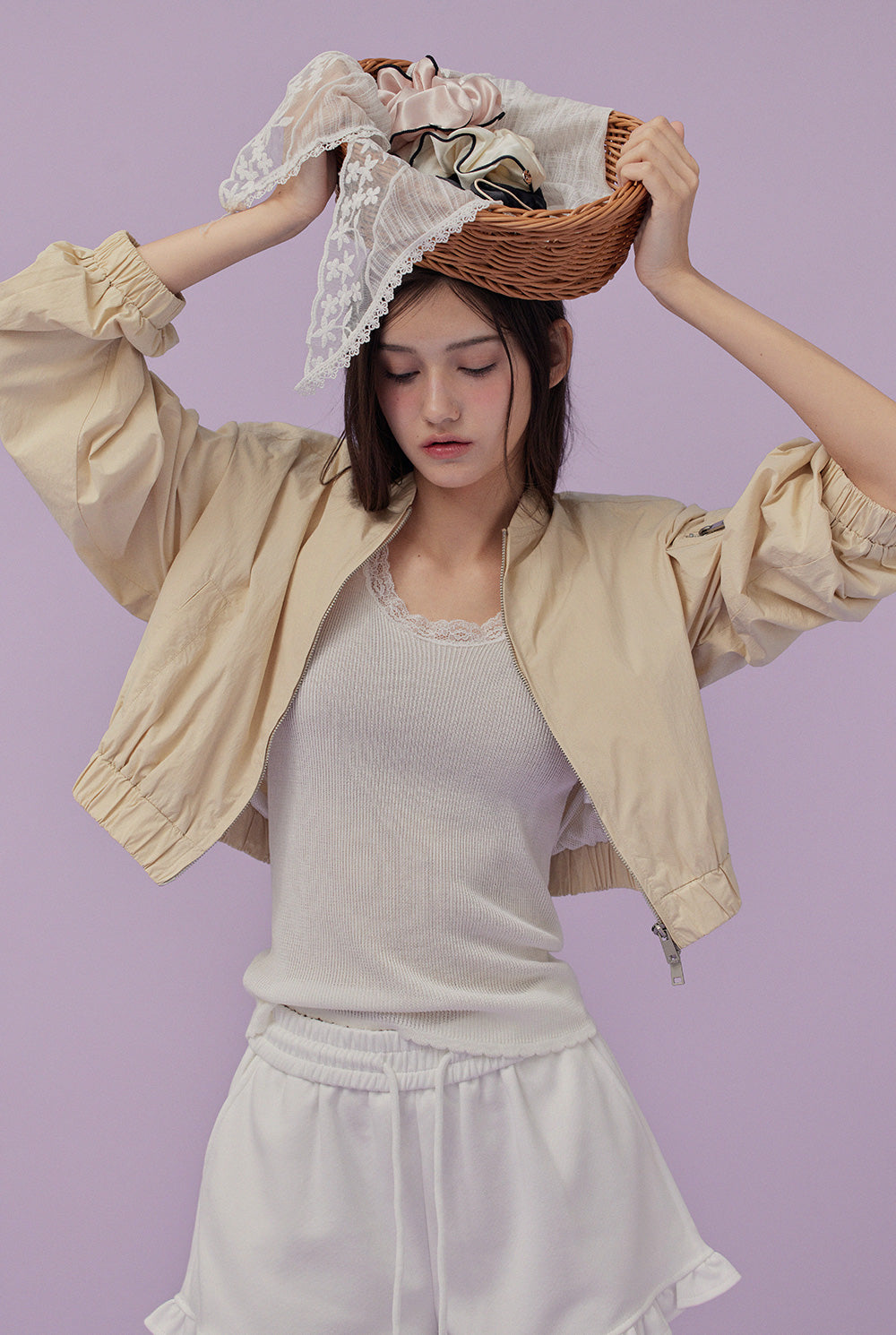 [TWEE] Teti crop blouson jumper