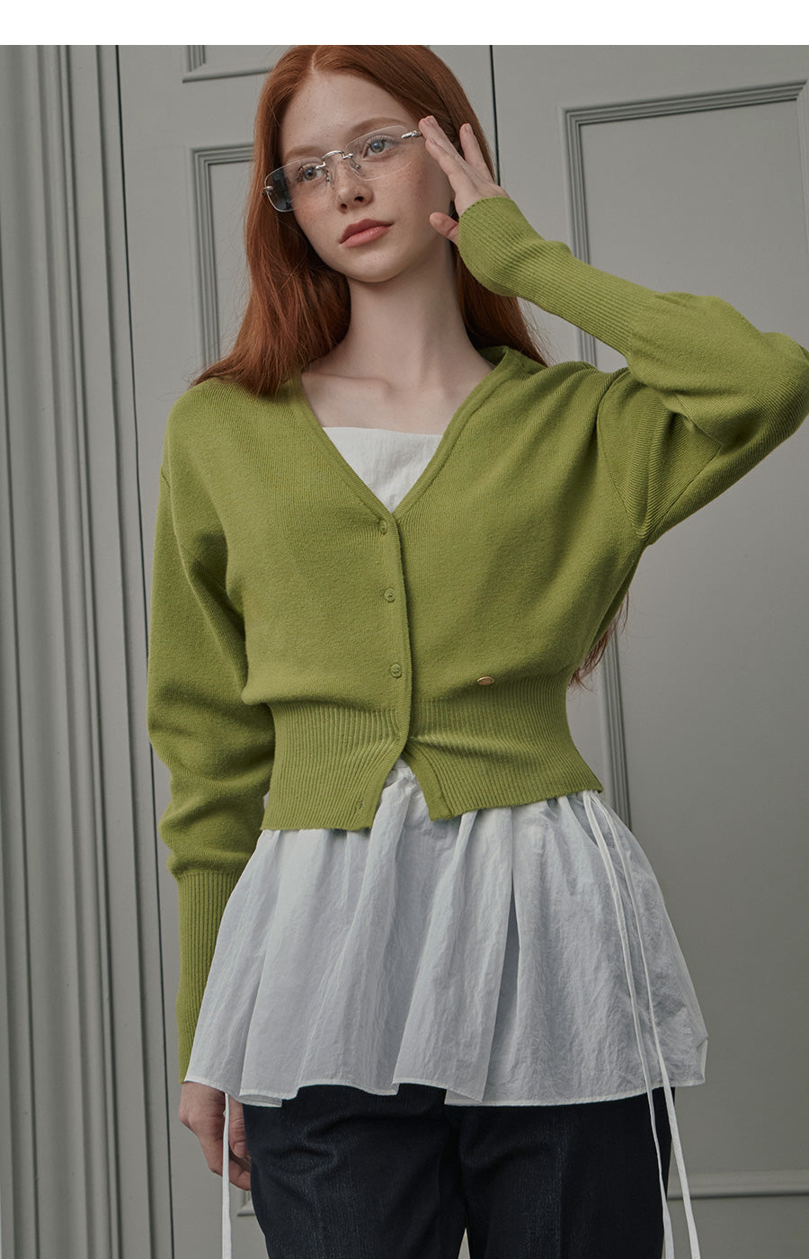 【TWEE】Anu Lovely Basic V-Neck Cardigan