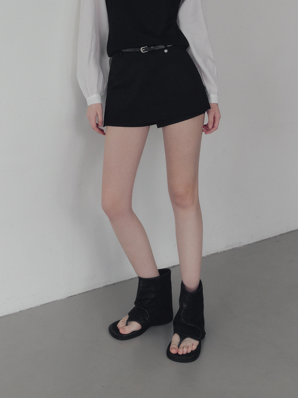 [TWEE] Recon basic mini skirt shorts (belt set)