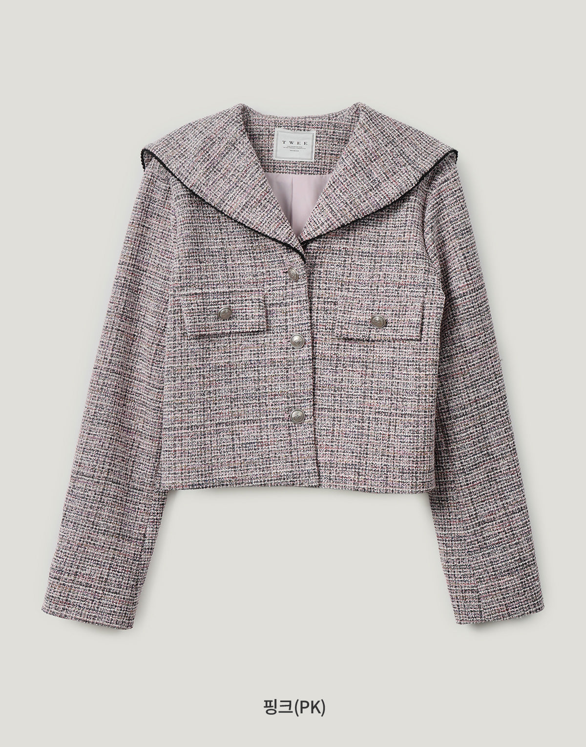 [TWEE] Fadil Sailor Collar Tweed Short Jacket and  Mini Skirt