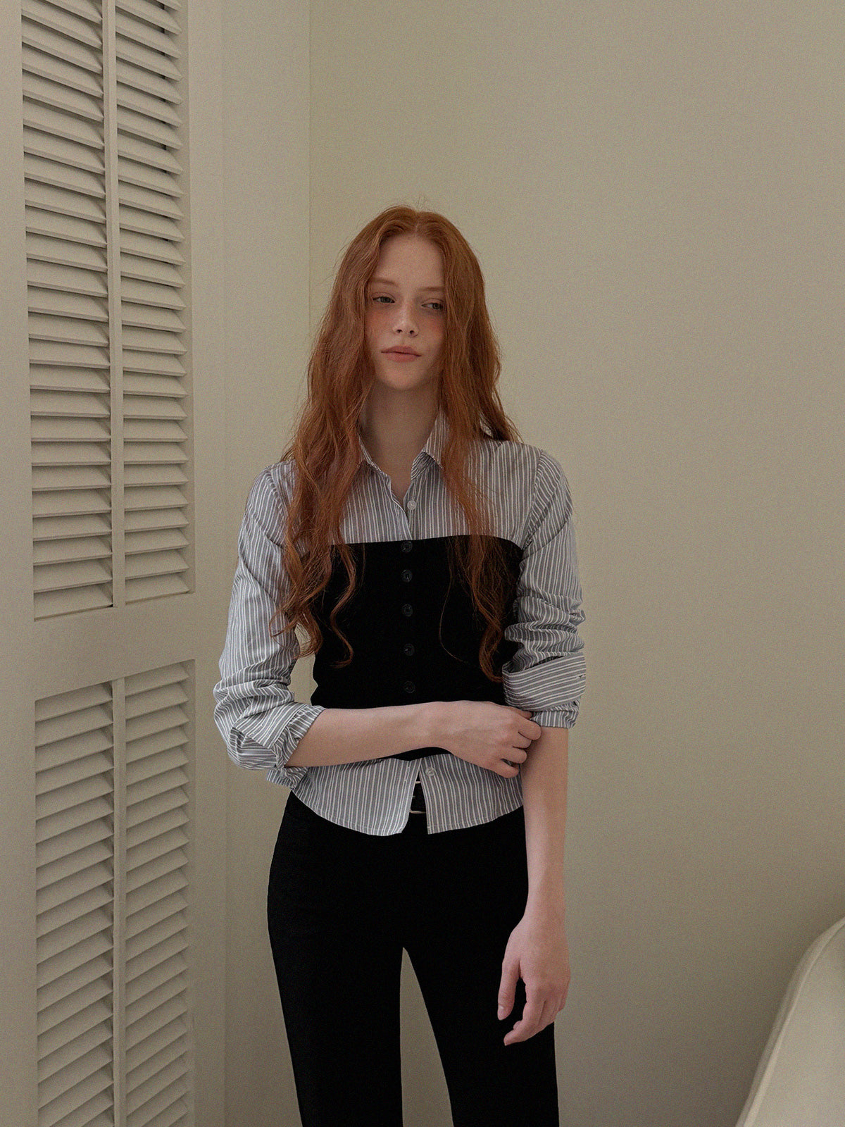 [TWEE] Ready Stripe Slim Fit Long Sleeve Shirt