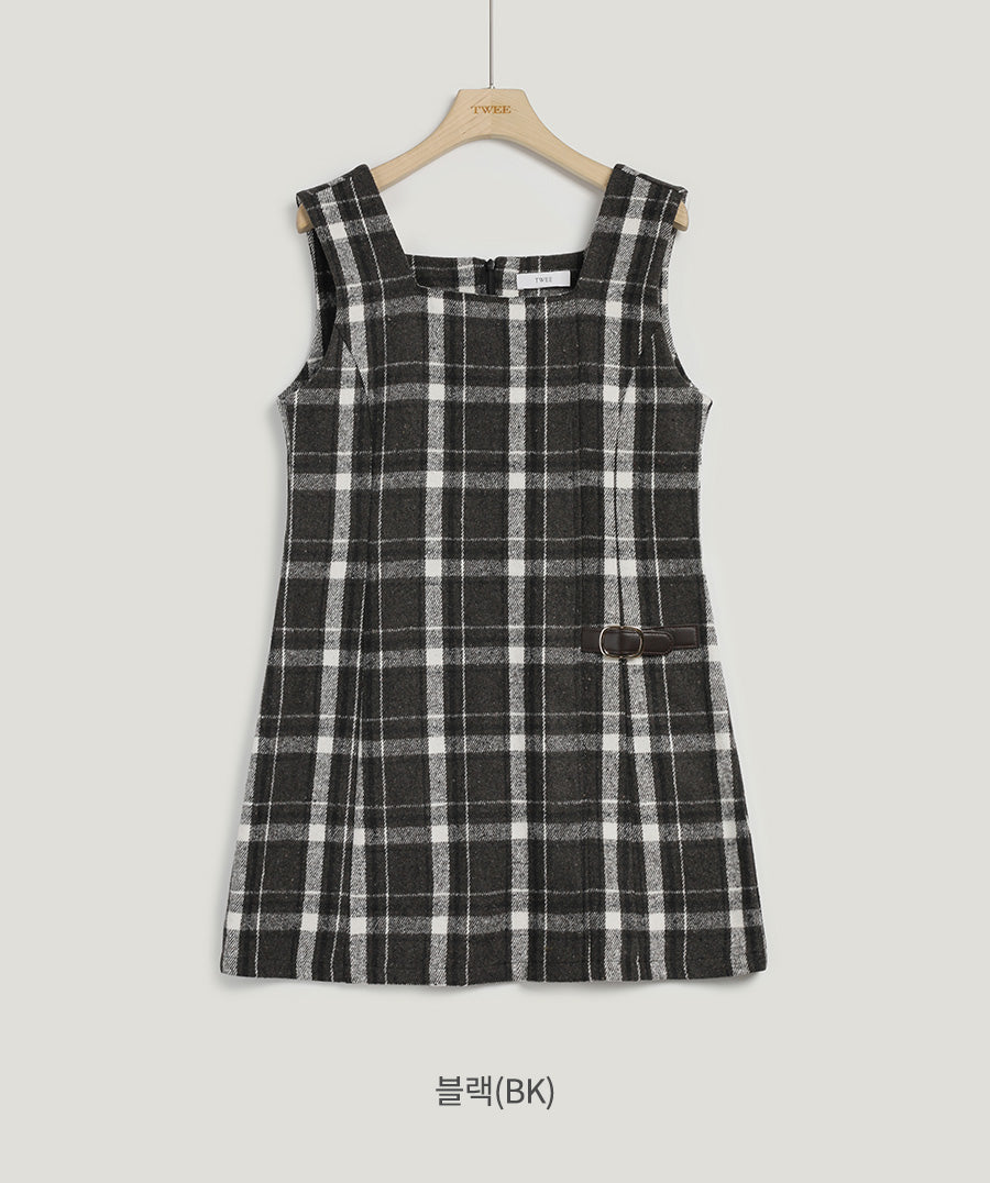 [TWEE] Seville wool plaid mini dress