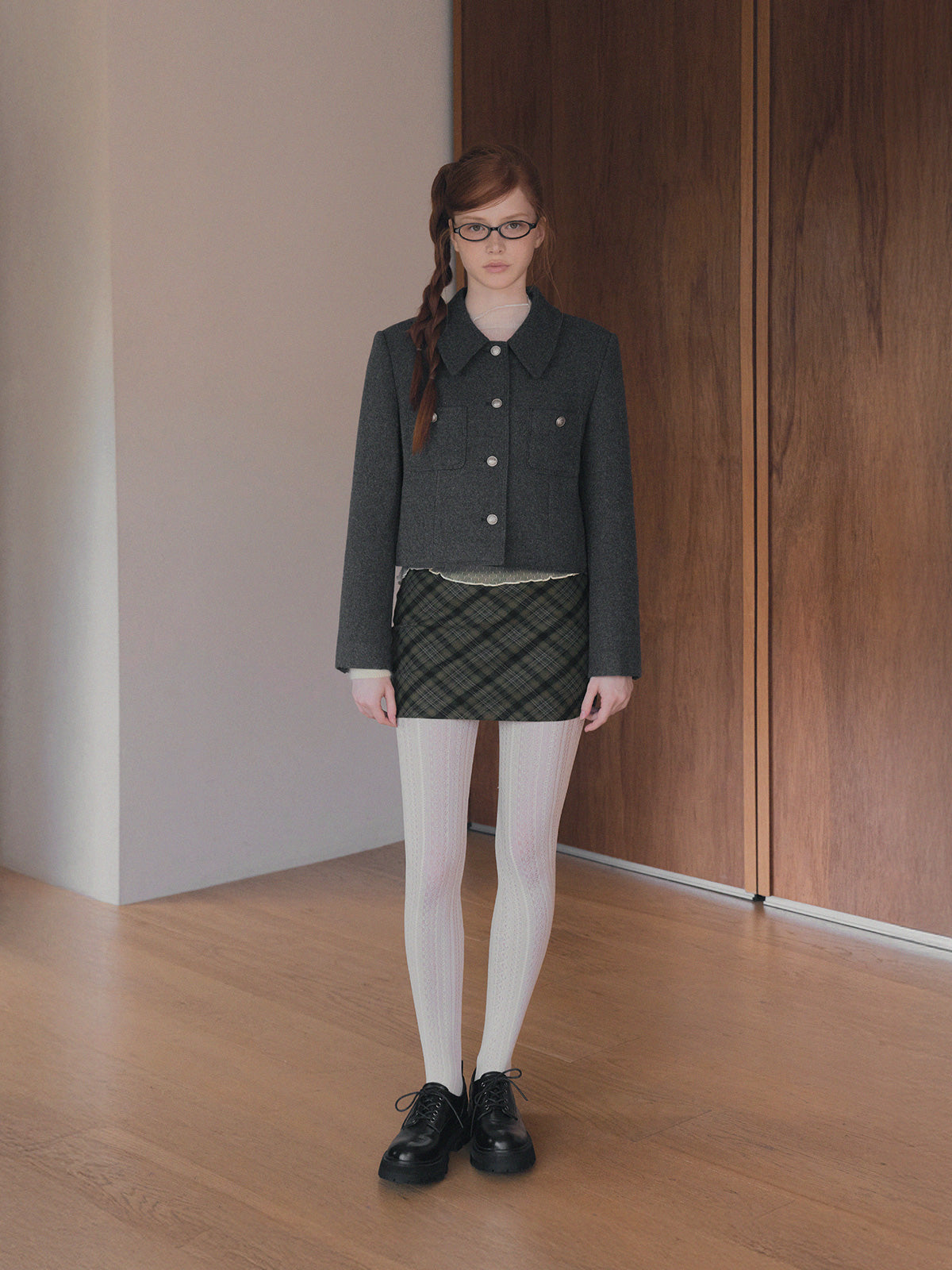 [TWEE] Linb Pocket Button Crop Jacket