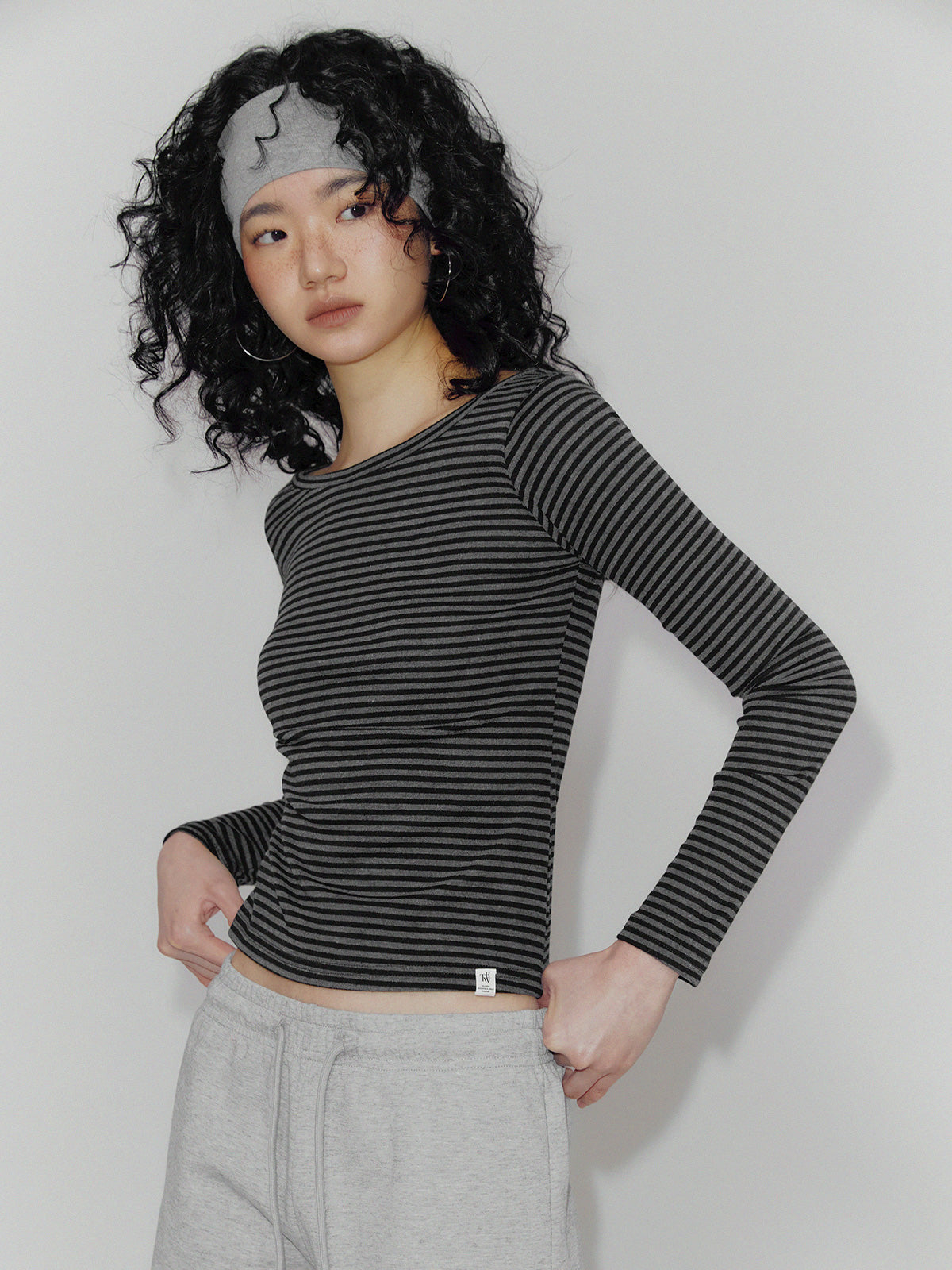 [TWEE] Boen Stripe Boatneck Long Sleeve T-shirt