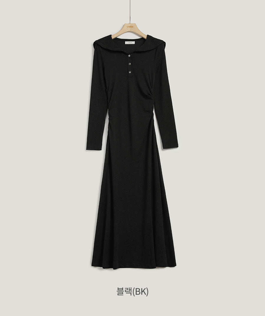 [TWEE] Muel Sailor Collar Knit Long Dress