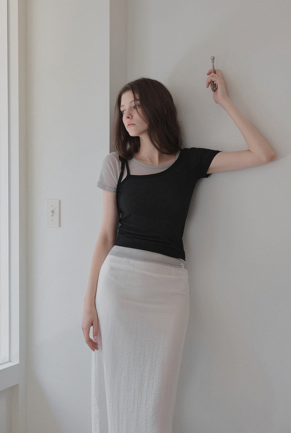 [TWEE] Winb Colorblock Layered Short Sleeve T-Shirt