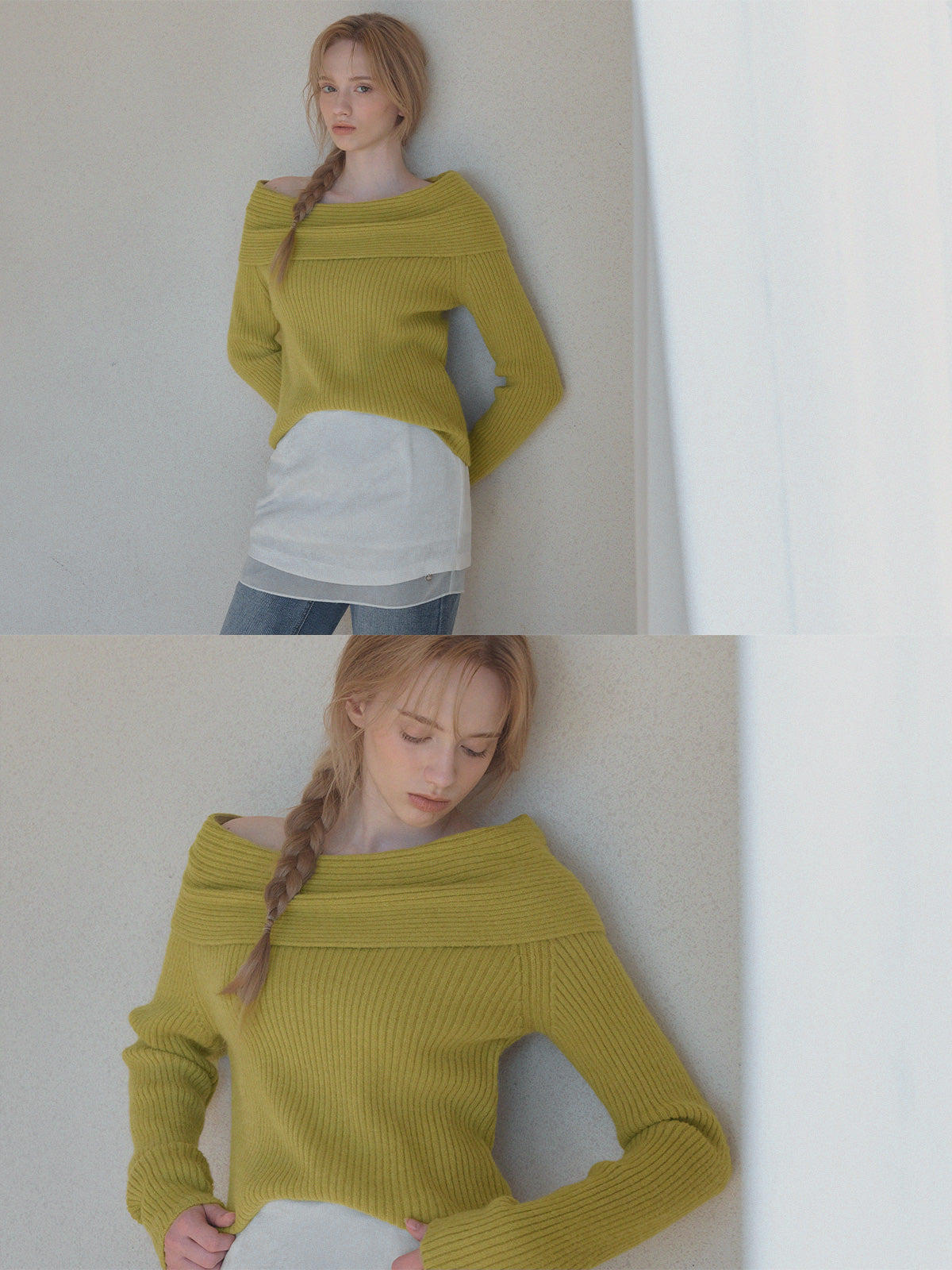 [TWEE] Maglia a coste Eldin con spalle scoperte