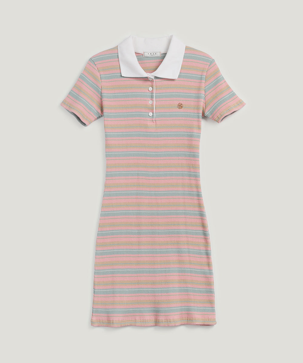 [TWEE] Robe à manches courtes côtelée Thiven à rayures