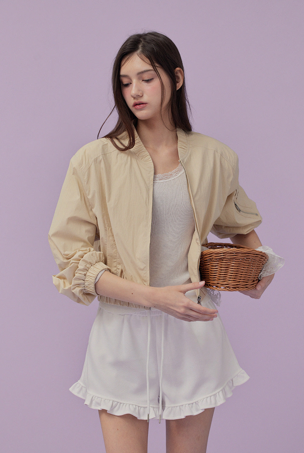 [TWEE] Teti crop blouson jumper