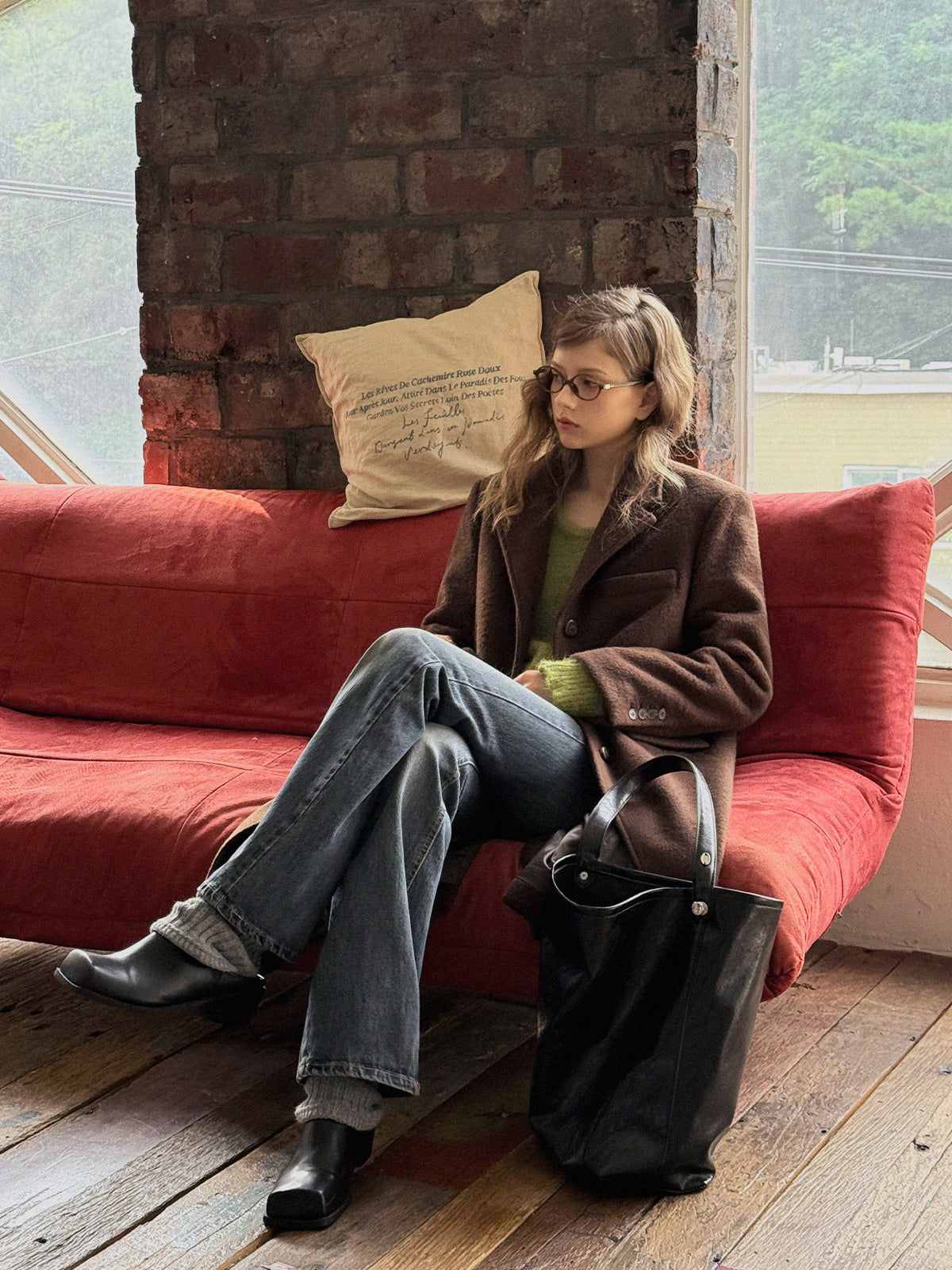 [TWEE]Aimed Washed Bootcut Denim Pants