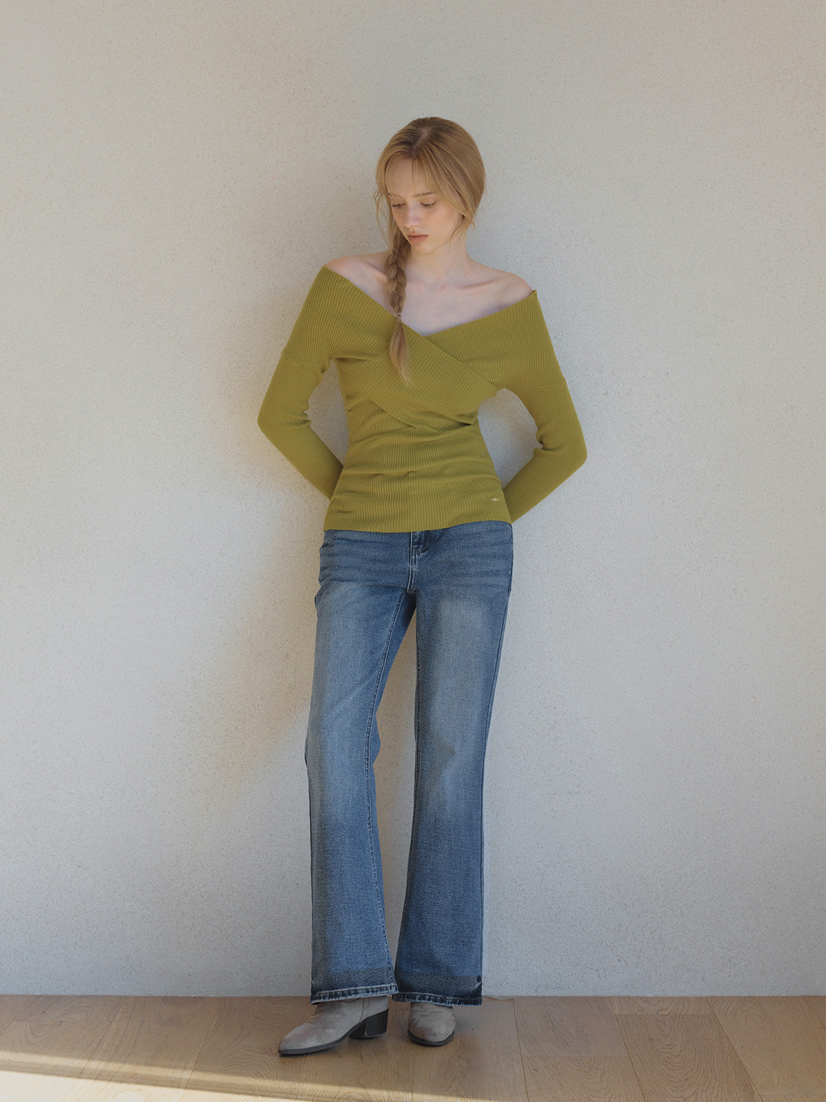 [TWEE]Seti Schulterfreier Kreuzstrick