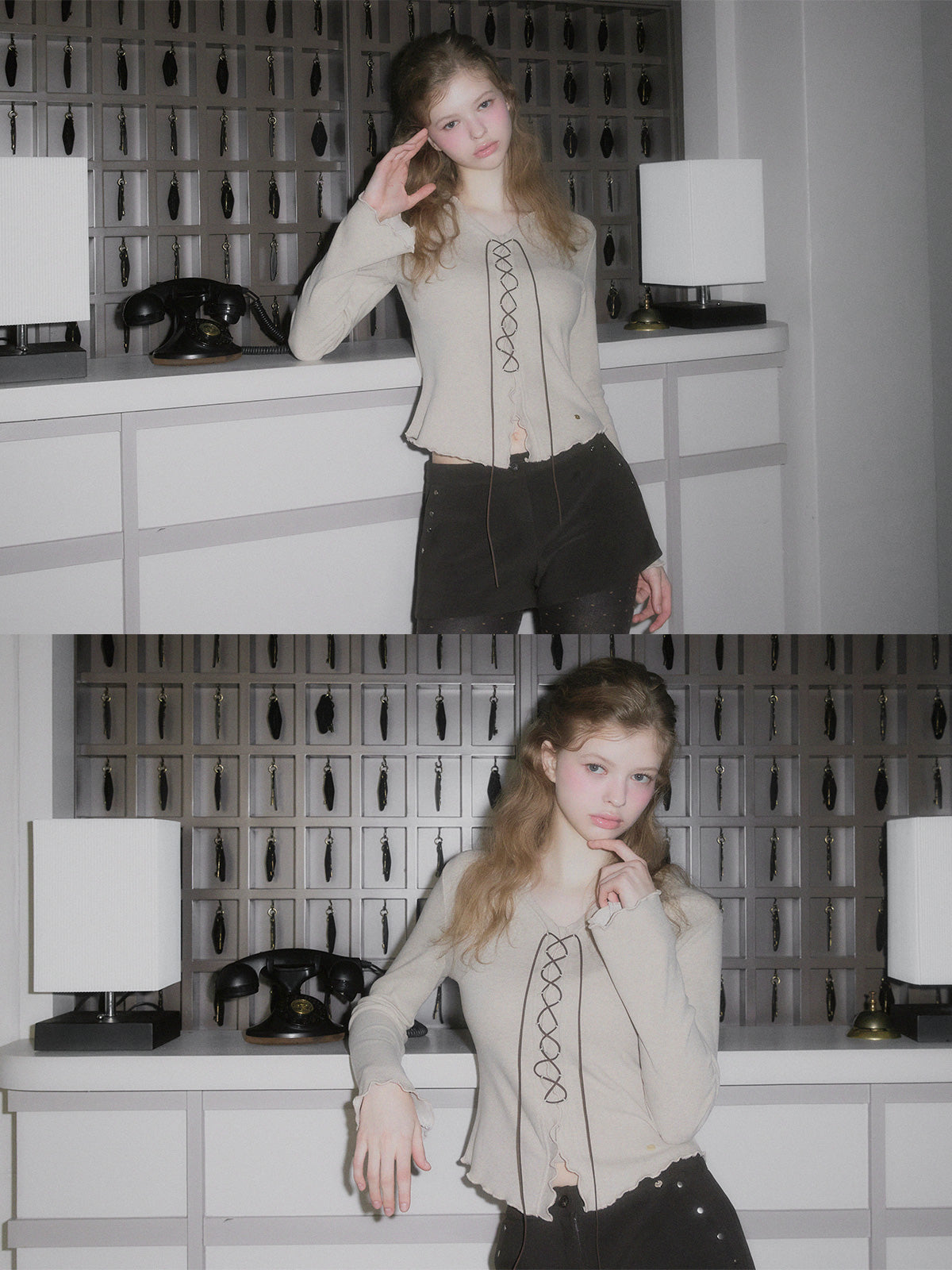 [TWEE] Tiver Rüschen-Corsagen-Longsleeve