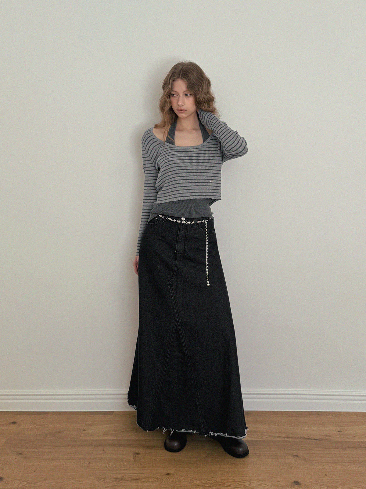 [TWEE] Bộ Áo Len Sọc Dremen Không Tay & Áo Khoác Cardigan