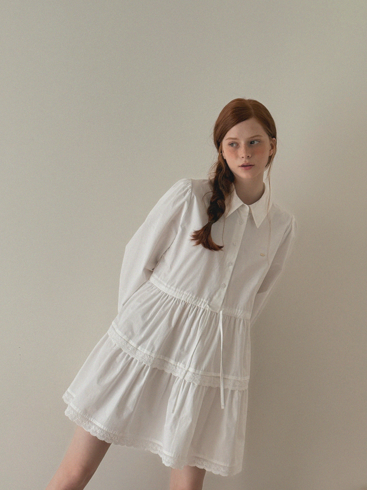 [TWEE] Fobid Tiered Shirt Mini Dress