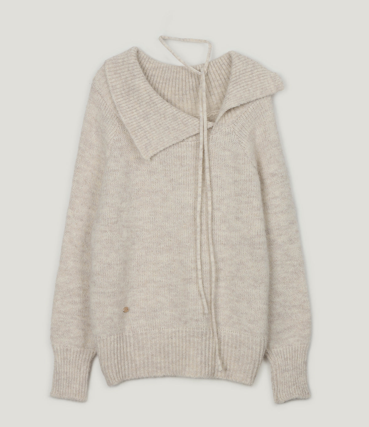 [TWEE]Ecle 비대칭 넥 루즈핏 니트 (스트랩 포함)