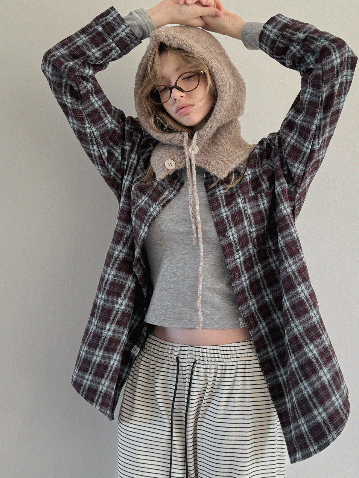 [TWEE] Riet Check Oversized Hemd