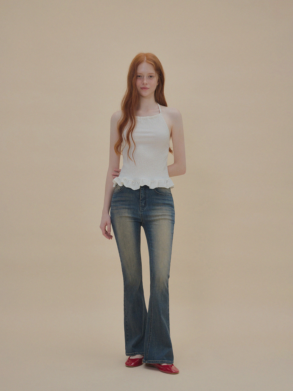 【TWEE】Nine Wrinkle Halter Bustier