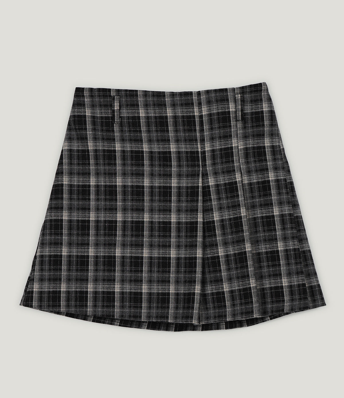 [TWEE] Tours Check Unbalance Pintuck Mini Skirt