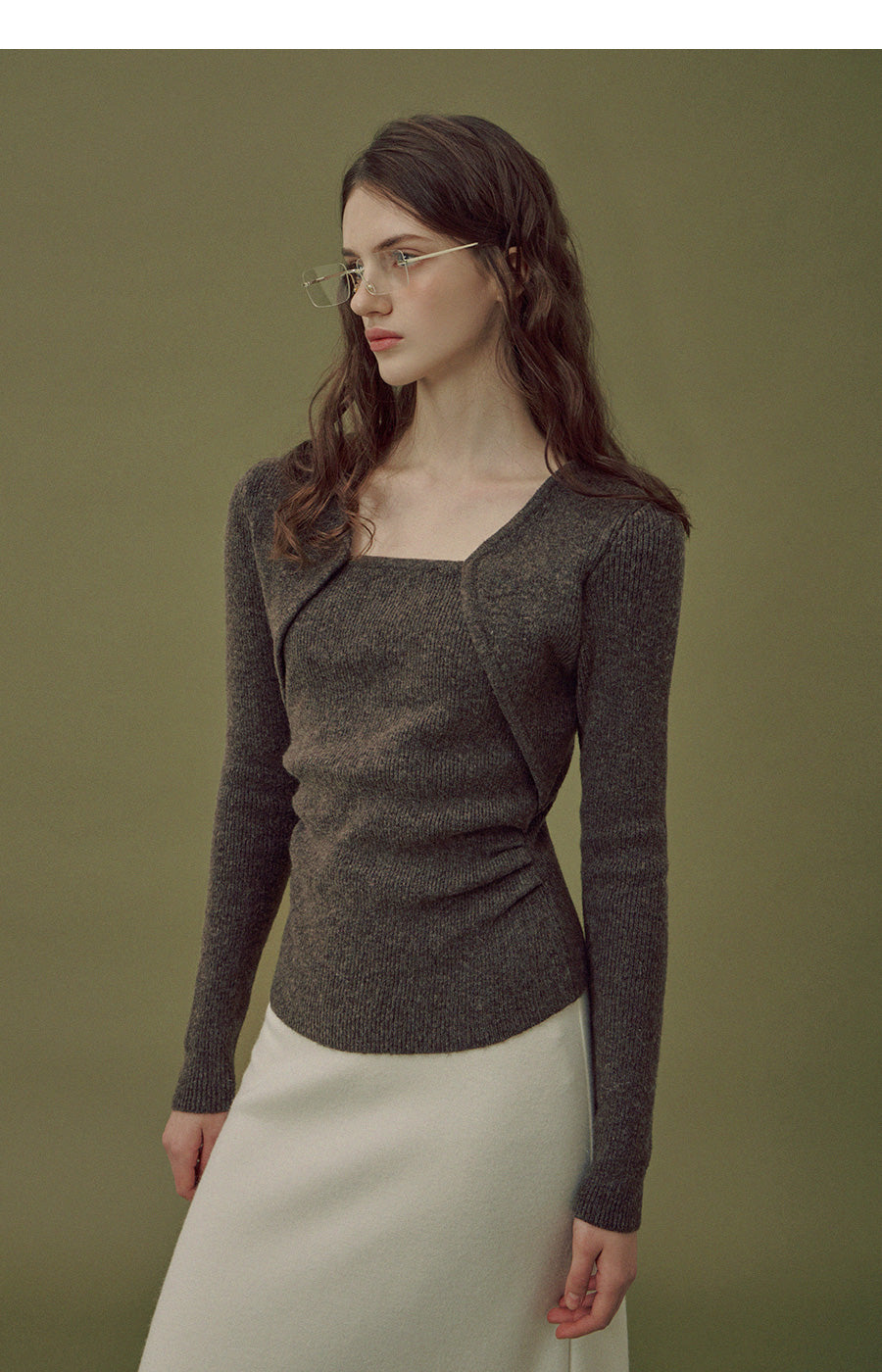 [TWEE] Kethia Wool Shirring Bolero Knit