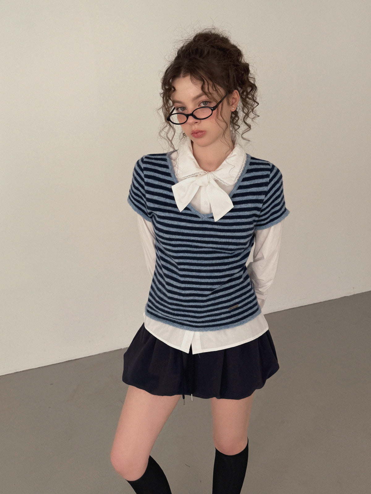 [TWEE] Kinko v-neck short sleeve knit