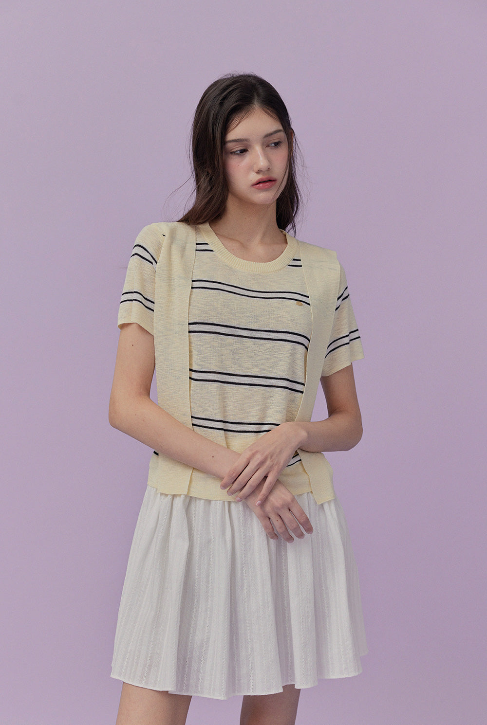 [TWEE] Lea Lace Punching Mini Skirt